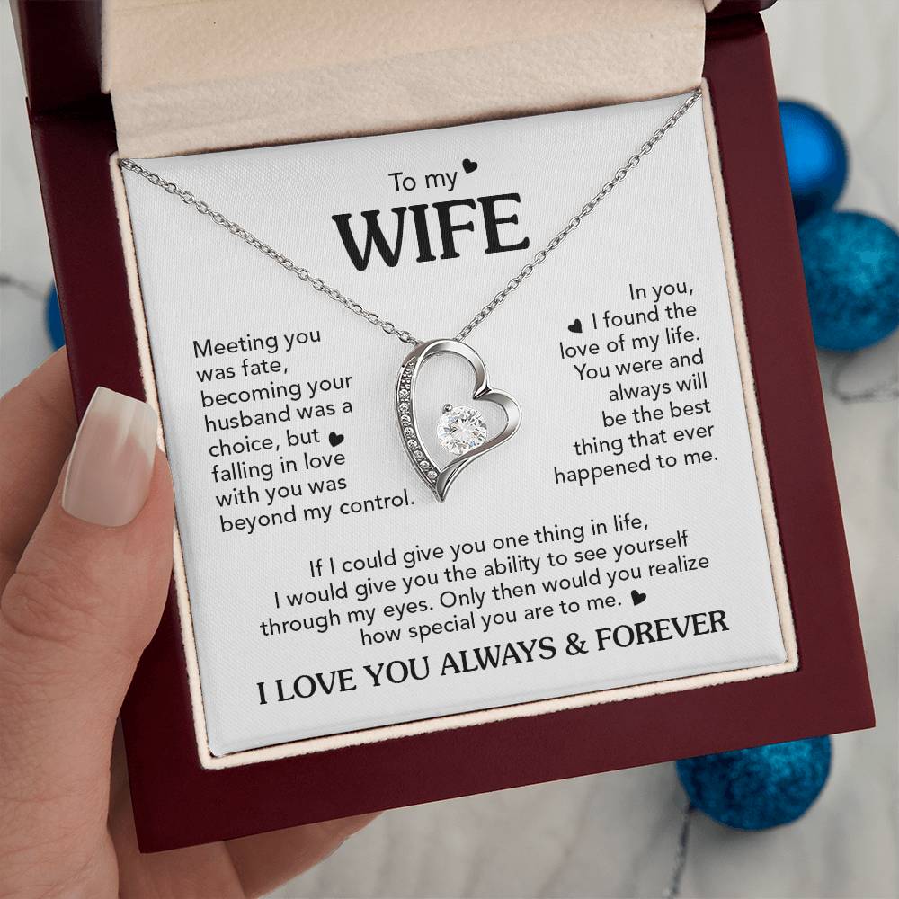 TO MY WIFE CHOICE FOREVE LOVE NECKLACE
