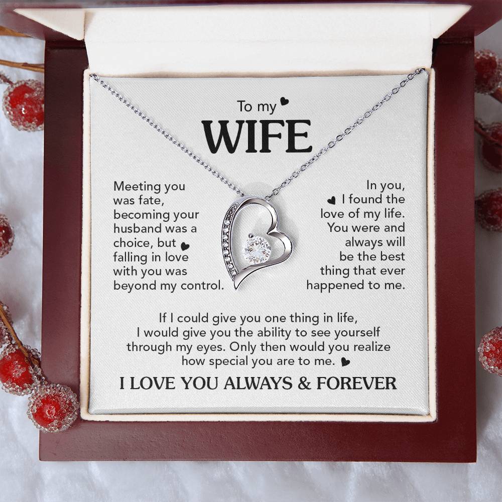 TO MY WIFE CHOICE FOREVE LOVE NECKLACE
