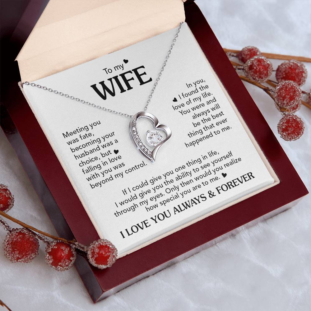 TO MY WIFE CHOICE FOREVE LOVE NECKLACE