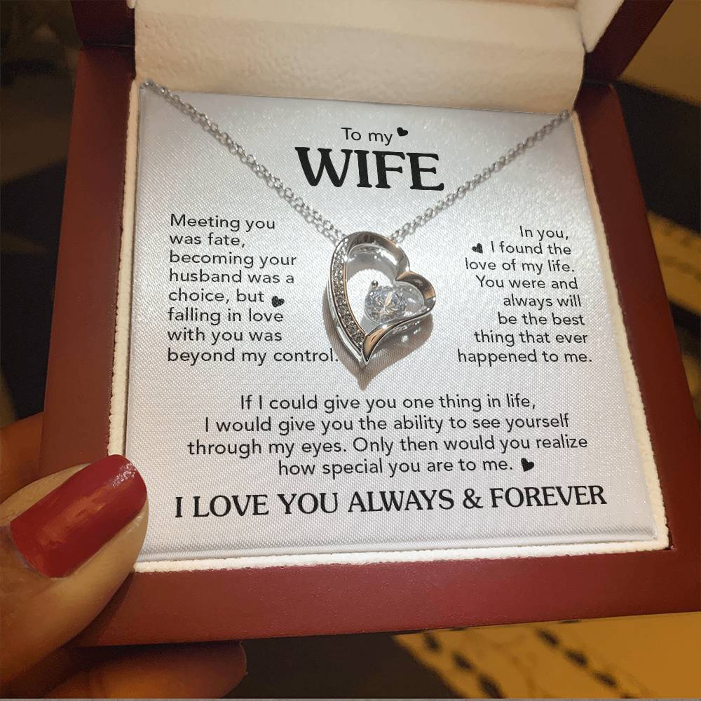 TO MY WIFE CHOICE FOREVE LOVE NECKLACE