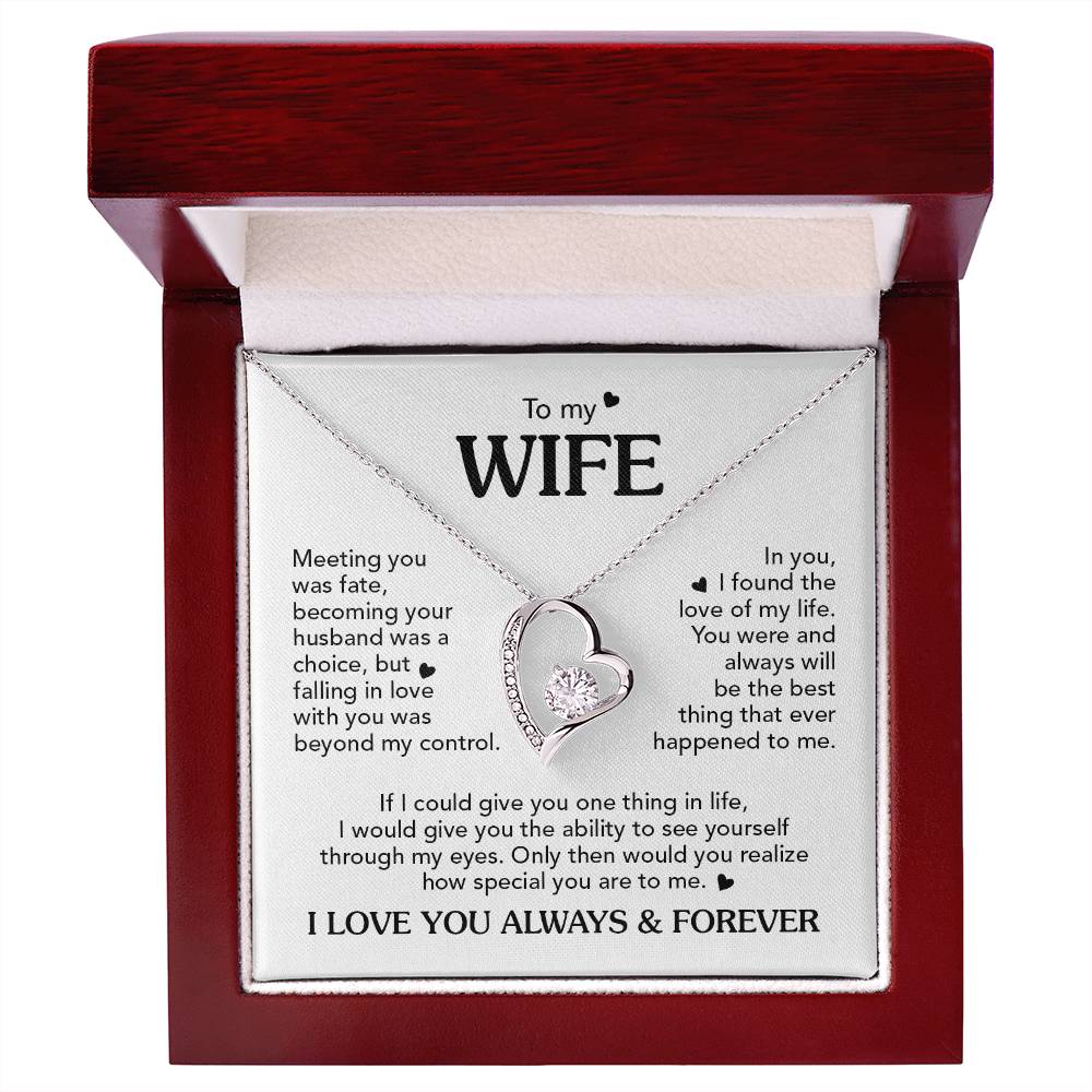 TO MY WIFE CHOICE FOREVE LOVE NECKLACE