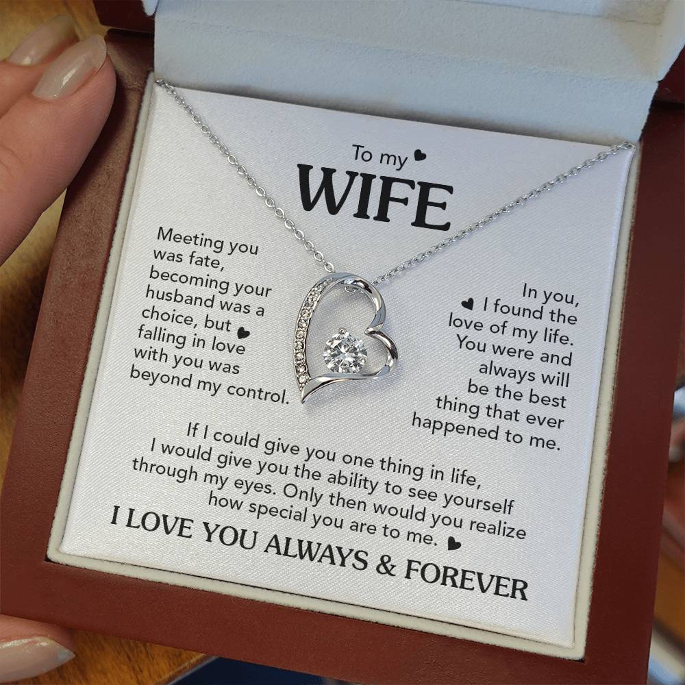 TO MY WIFE CHOICE FOREVE LOVE NECKLACE