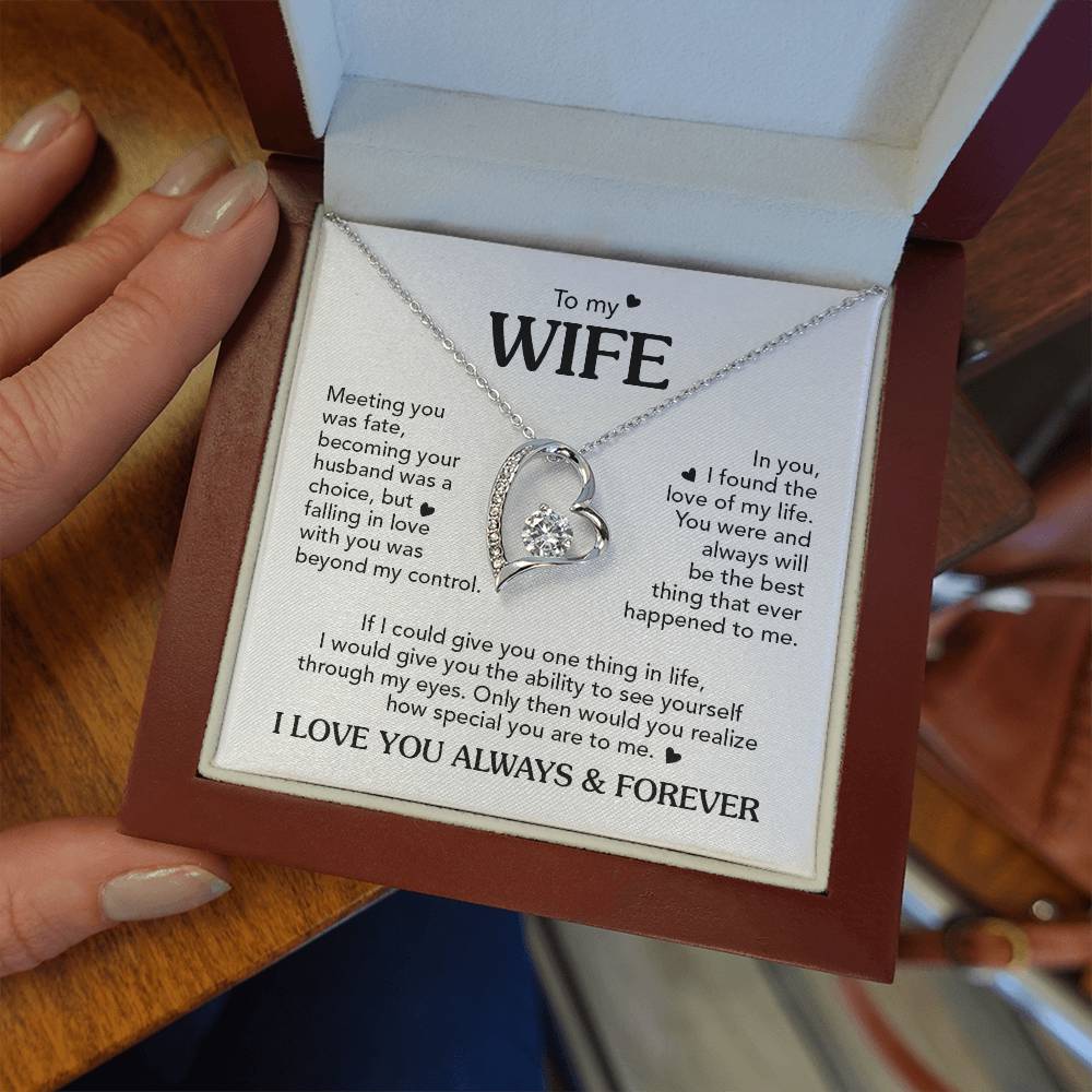 TO MY WIFE CHOICE FOREVE LOVE NECKLACE