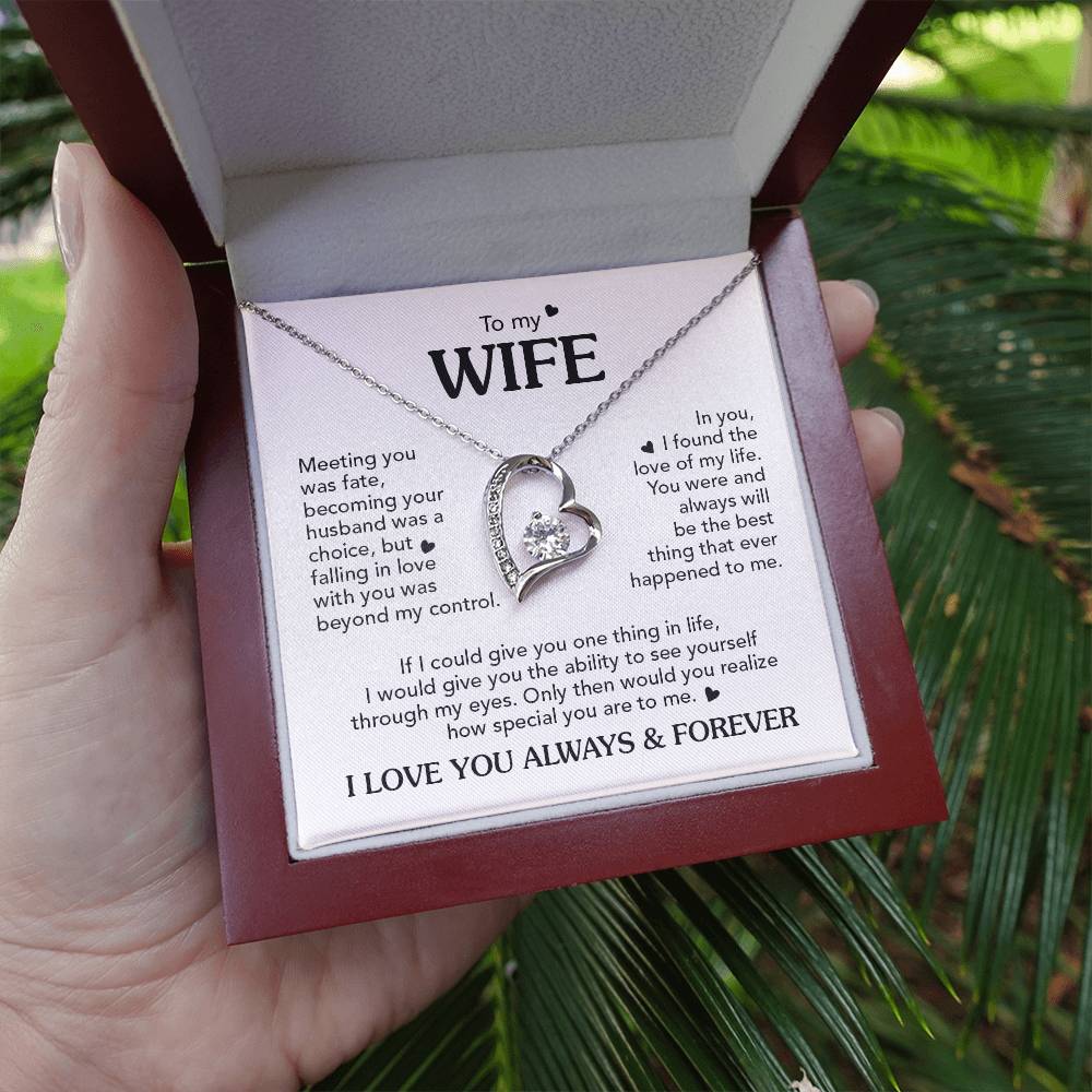 TO MY WIFE CHOICE FOREVE LOVE NECKLACE