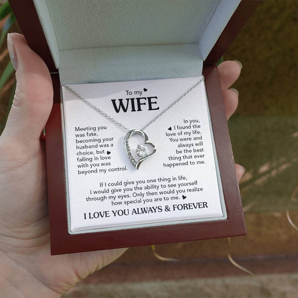 TO MY WIFE CHOICE FOREVE LOVE NECKLACE