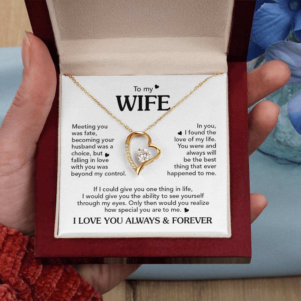 TO MY WIFE CHOICE FOREVE LOVE NECKLACE
