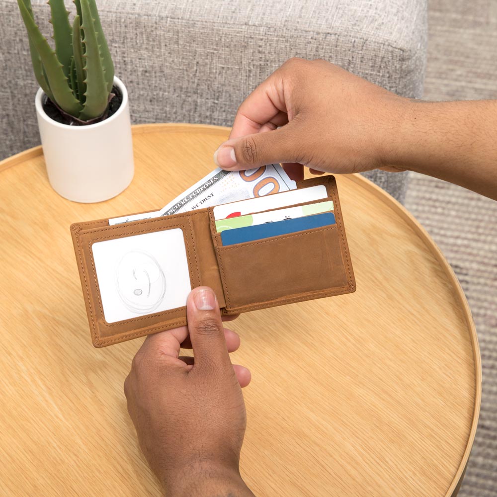 TO MY SON SKIES BLACK LEATHER WALLET