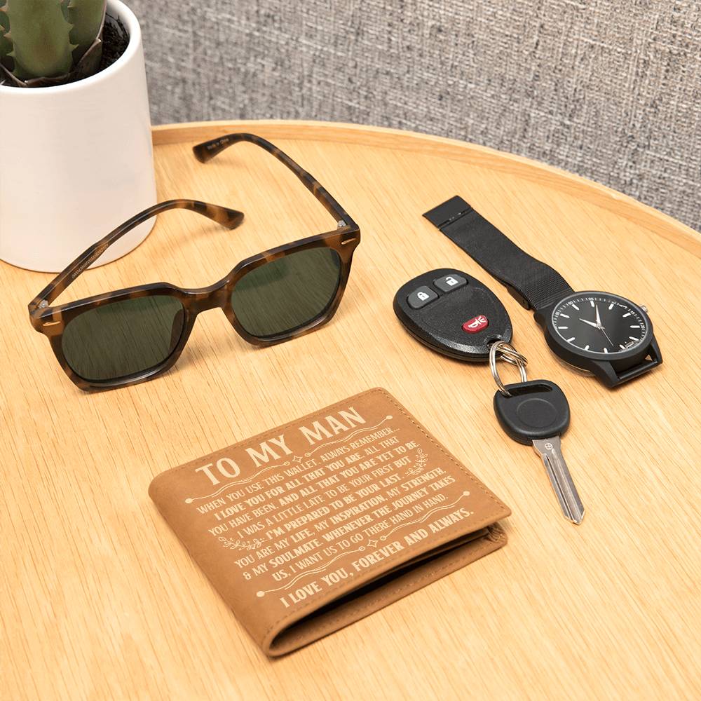 TO MY MAN INSPIRATION YELLOW LEATHER WALLET