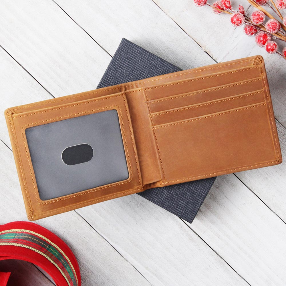 TO MY SON SKIES BLACK LEATHER WALLET