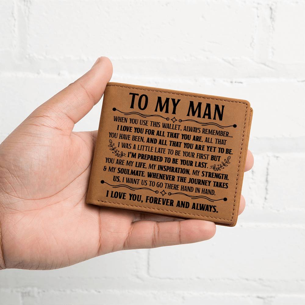 TO MY MAN INSPIRATION BLACK LEATHER WALLET