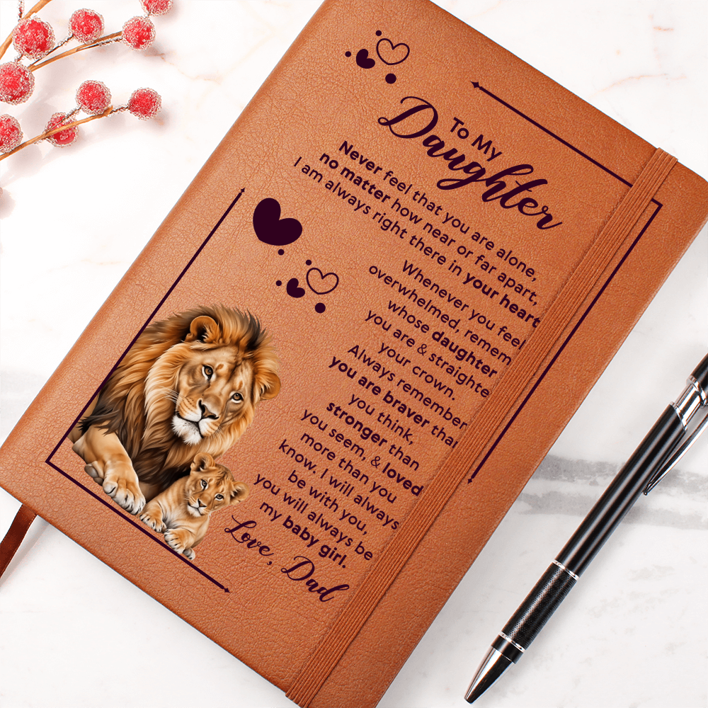 To My Daughter Leather Journal Your Crown