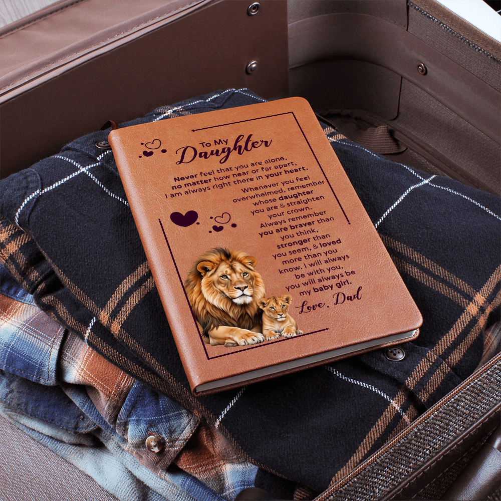 To My Daughter Leather Journal Your Crown