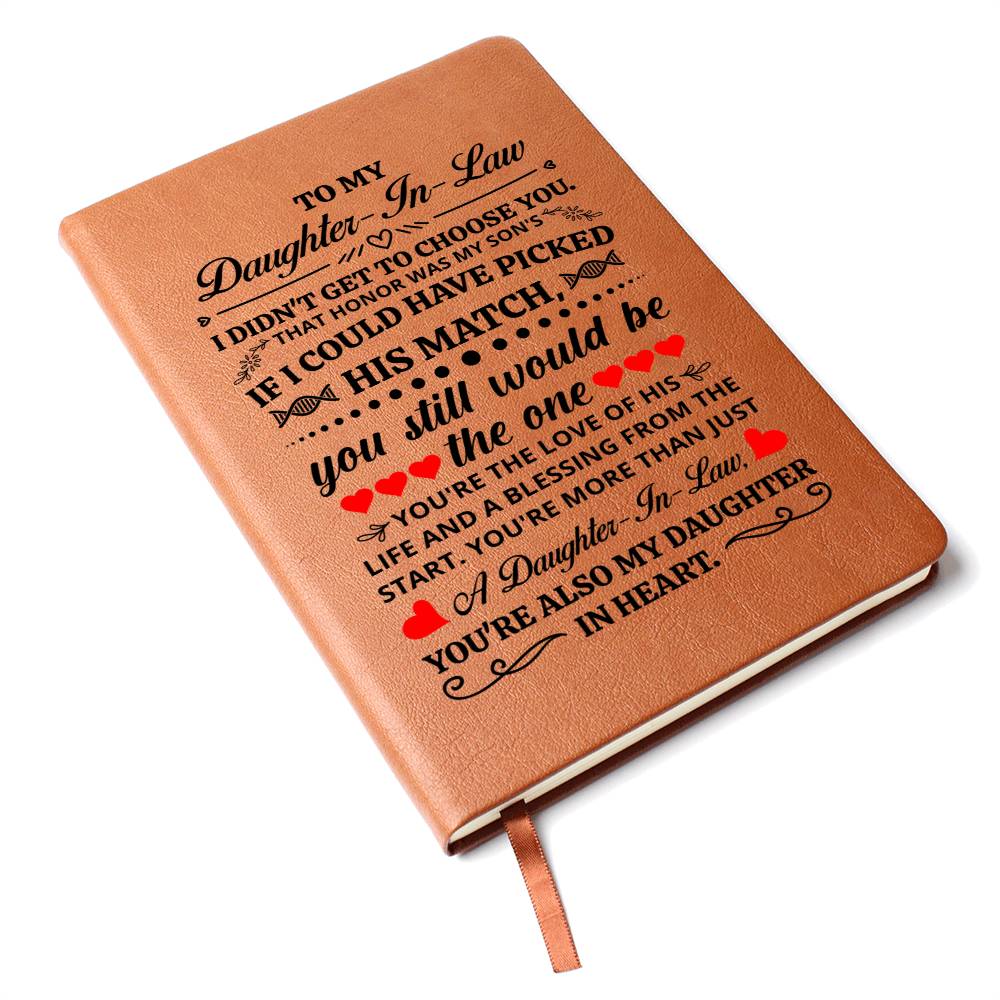 TO MY DAUGHTER IN LAW HONOR LEATHER JOURNAL