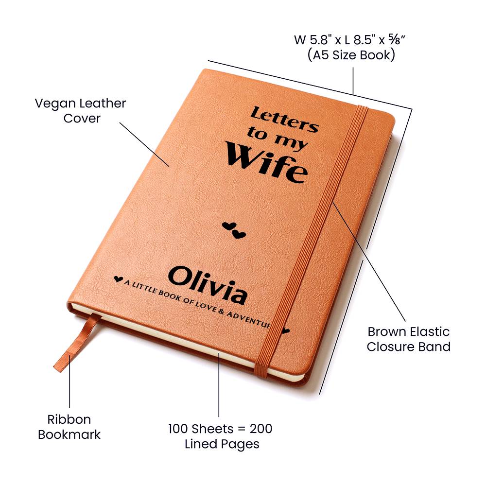 TO MY WIFE JOURNAL PERSONALIZED - NEW