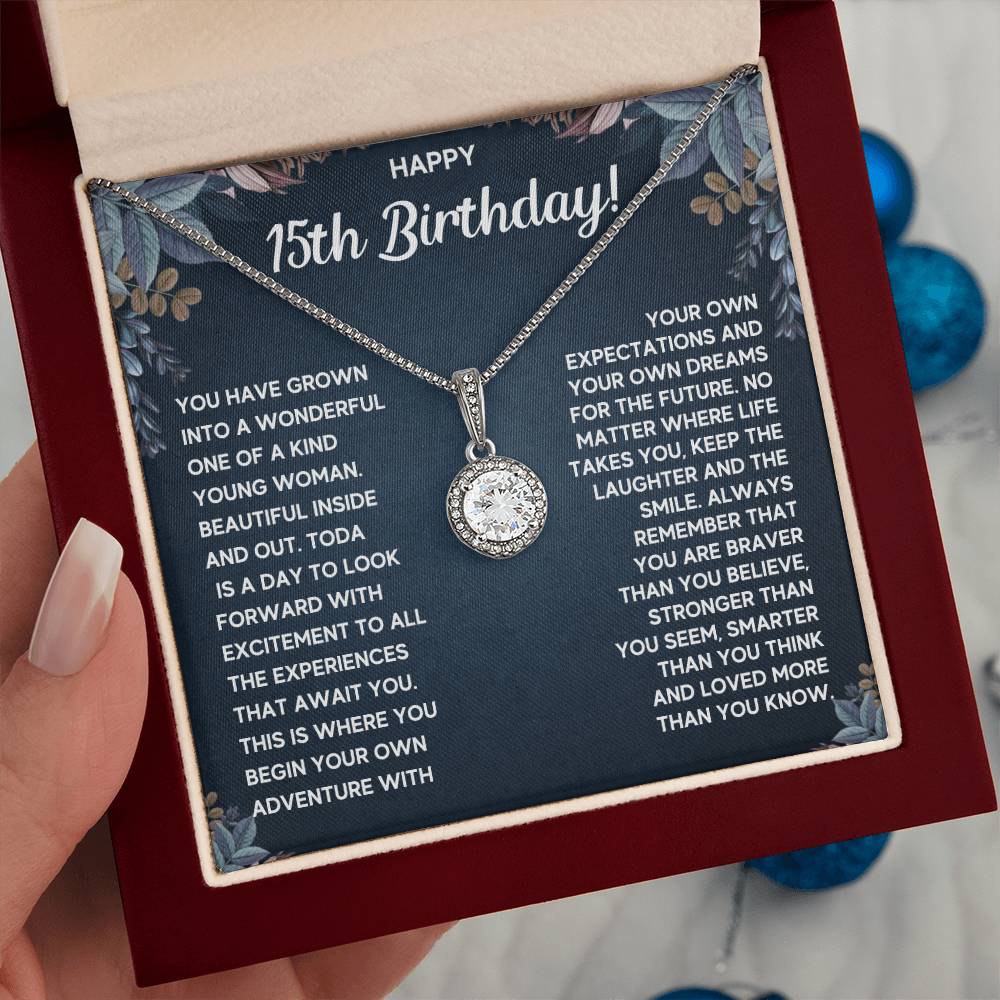 HAPPY 15TH BIRTHDAY DREAMS ETERNAL HOPE NECKLACE GIFT SET