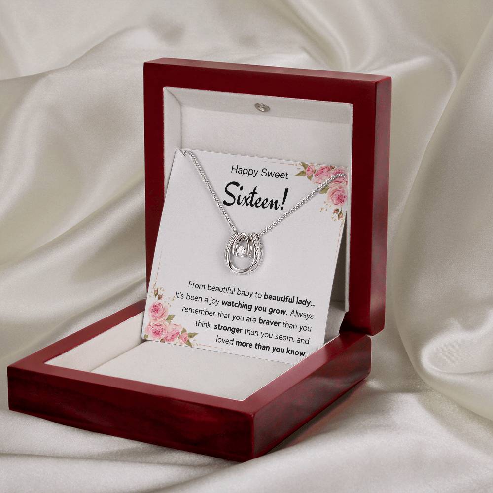 HAPPY SWEET SIXTEEN JOY LUCKY IN LOVE NECKLACE GIFT SET
