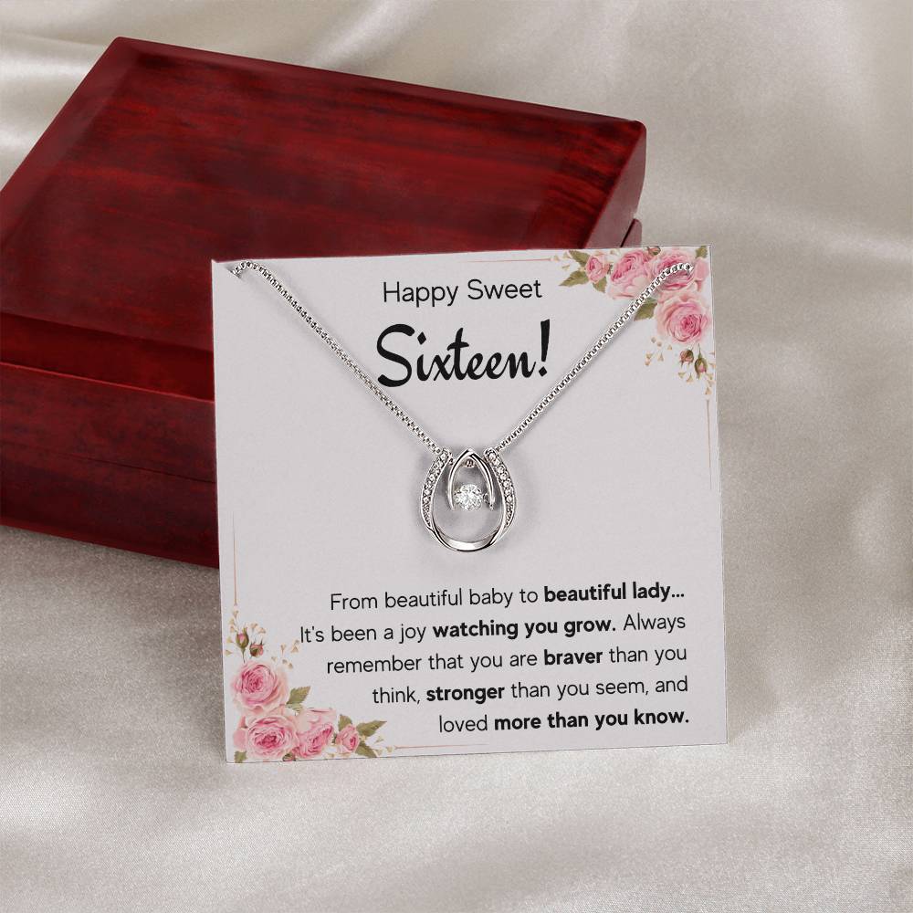 HAPPY SWEET SIXTEEN JOY LUCKY IN LOVE NECKLACE GIFT SET