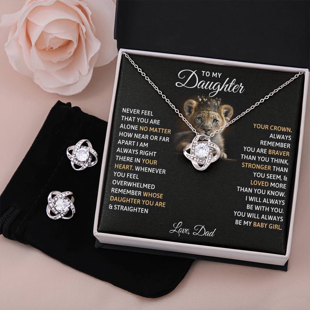 TO MY DAUGHTER BABY GIRL EARRINGS SET