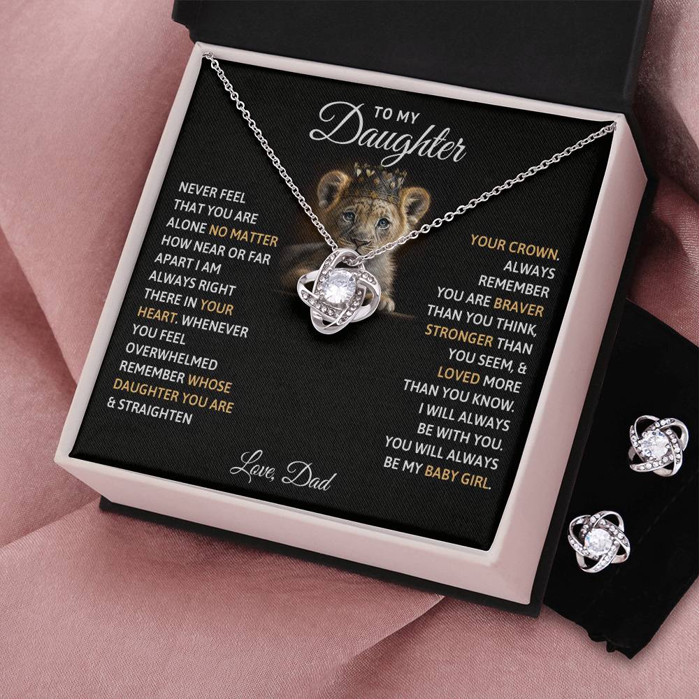 TO MY DAUGHTER BABY GIRL EARRINGS SET