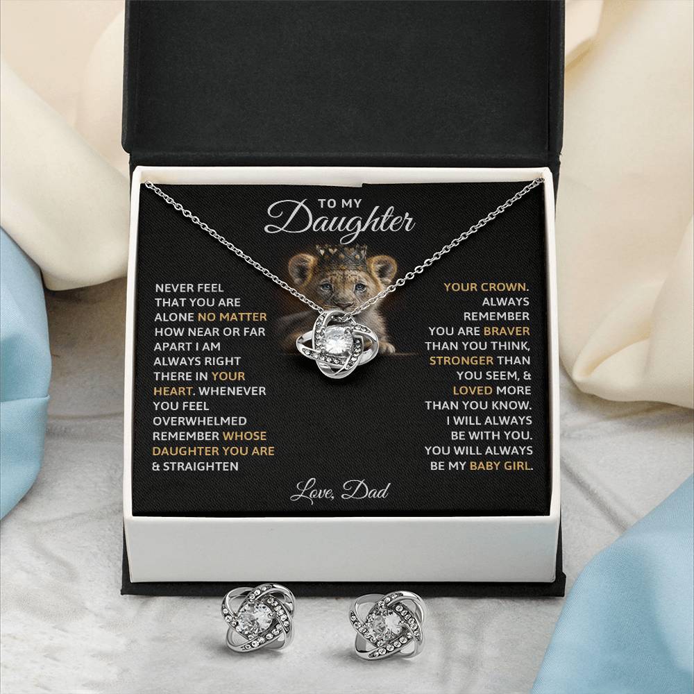 TO MY DAUGHTER BABY GIRL EARRINGS SET