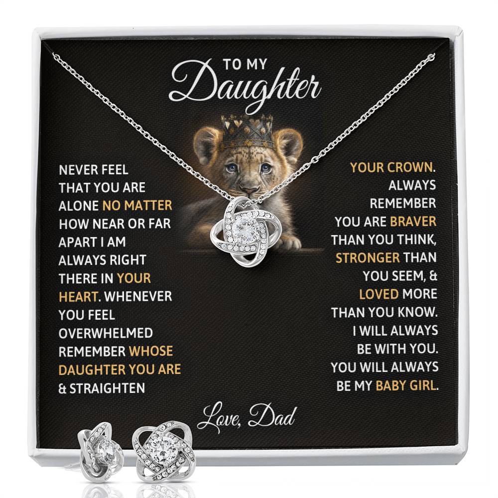 TO MY DAUGHTER BABY GIRL EARRINGS SET