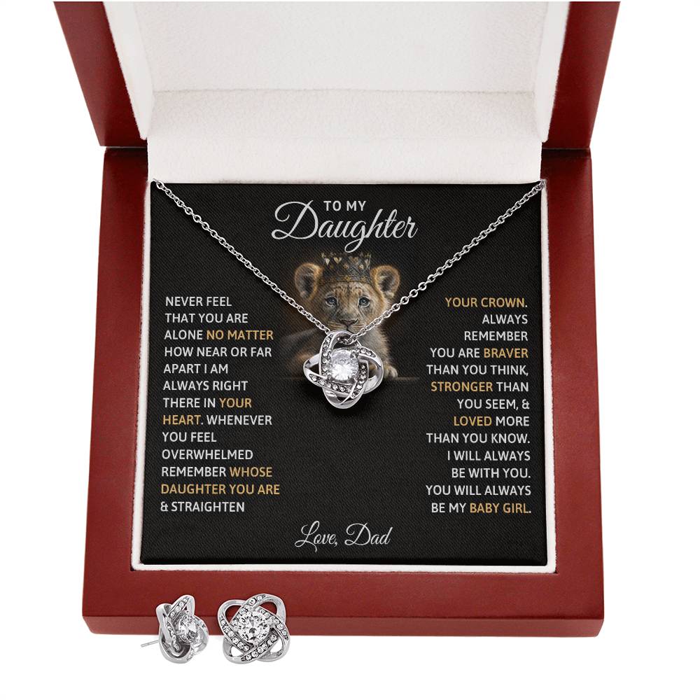 TO MY DAUGHTER BABY GIRL EARRINGS SET