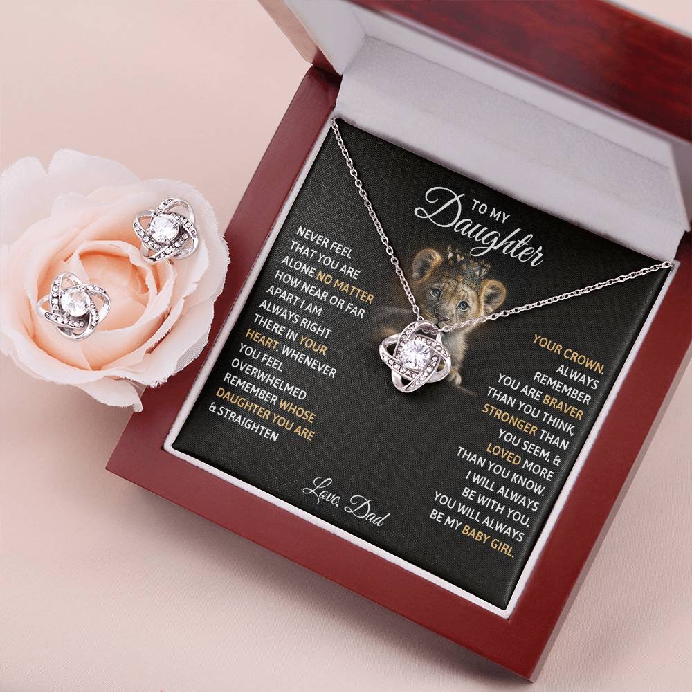 TO MY DAUGHTER BABY GIRL EARRINGS SET