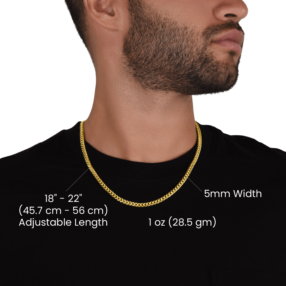 TO MY MAN PROMISE NECKLACE CUBAN LINK CHAIN
