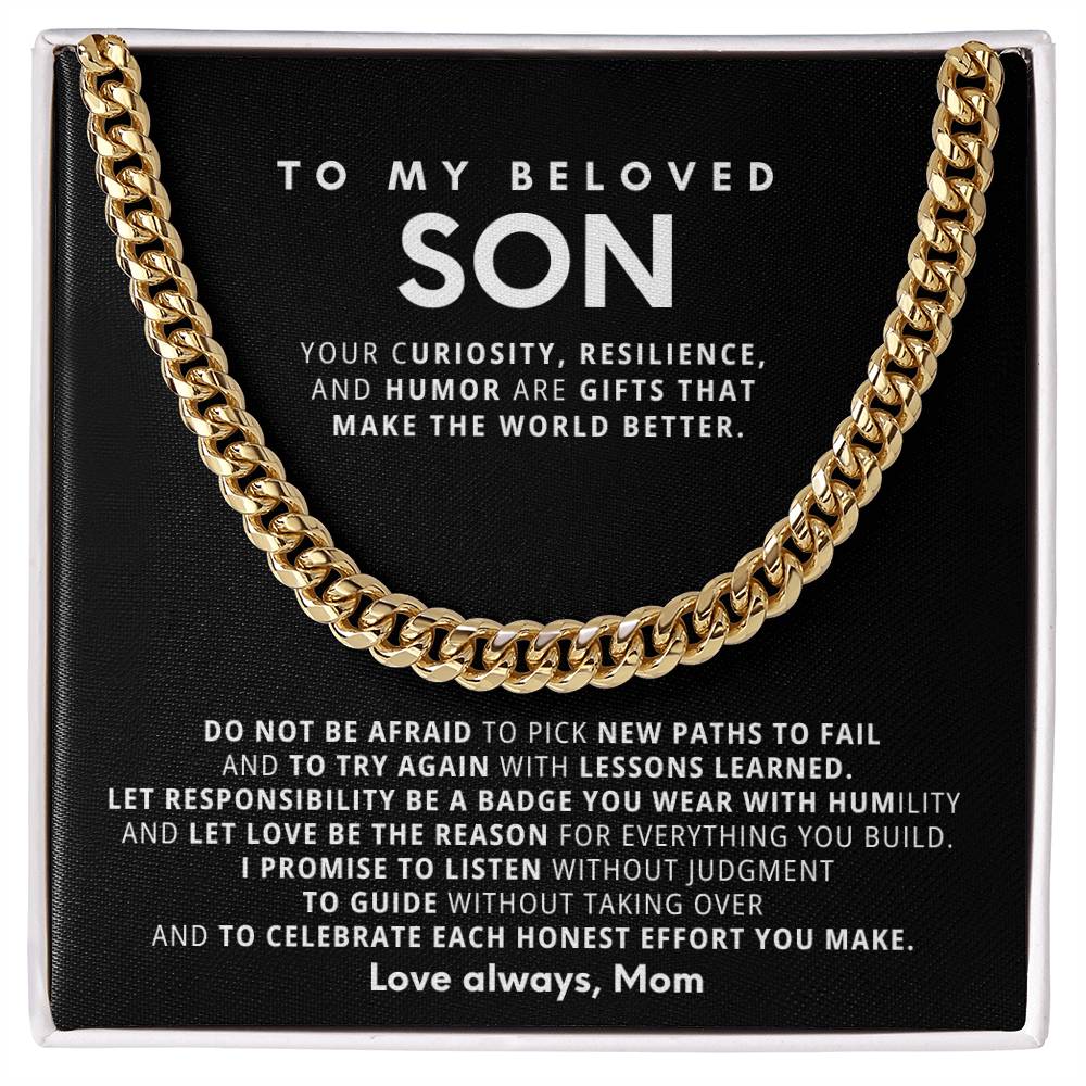 To my Son,I promise to listen without judgment
