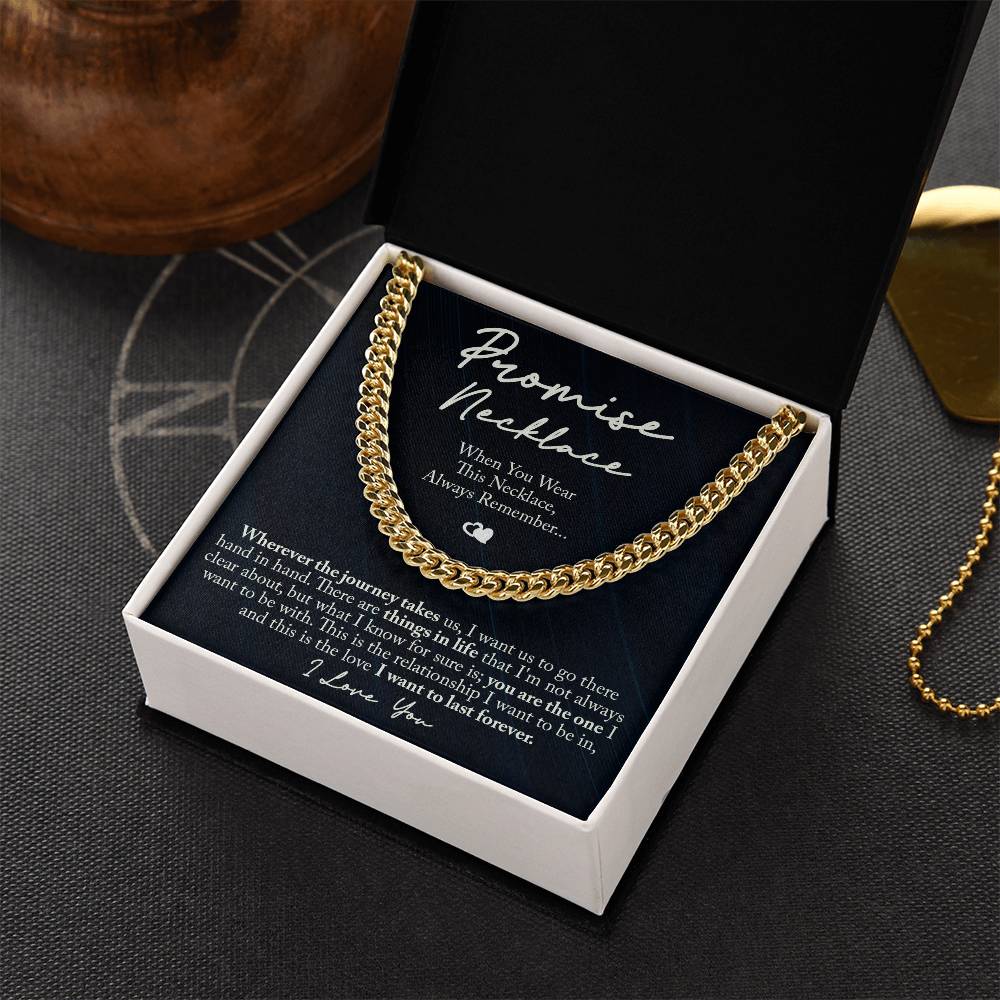 TO MY MAN PROMISE NECKLACE CUBAN LINK CHAIN