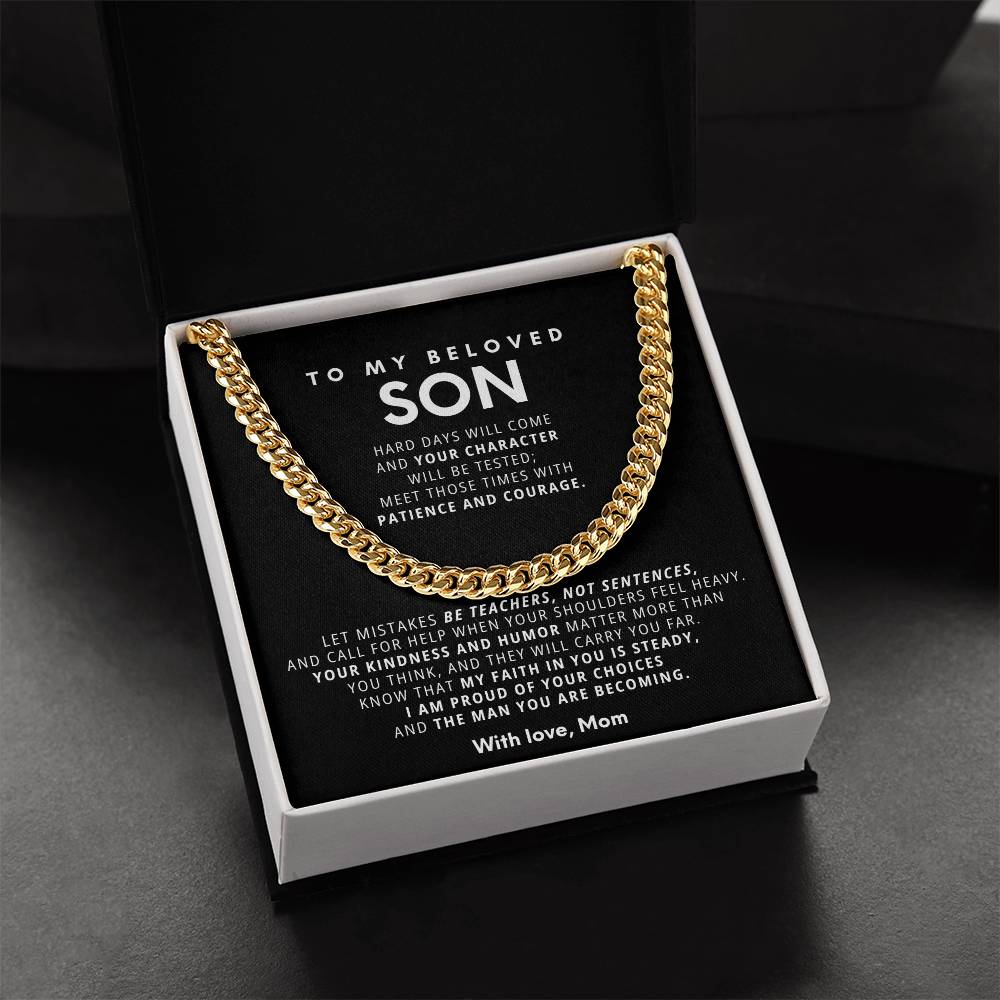 To my son, I am proud of your choices and the man you are becoming.