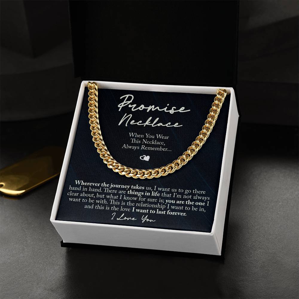 TO MY MAN PROMISE NECKLACE CUBAN LINK CHAIN