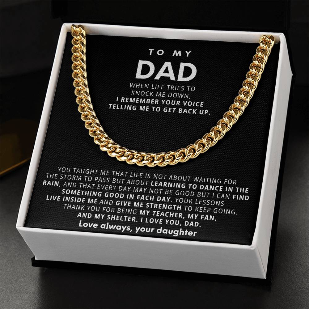 To My Dad, Thank you for being my teacher, my fan, and my shelter