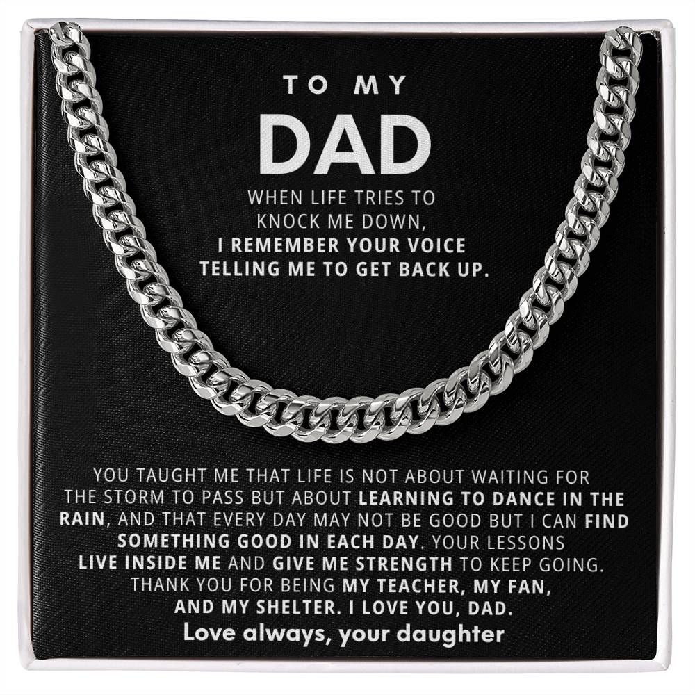To My Dad, Thank you for being my teacher, my fan, and my shelter