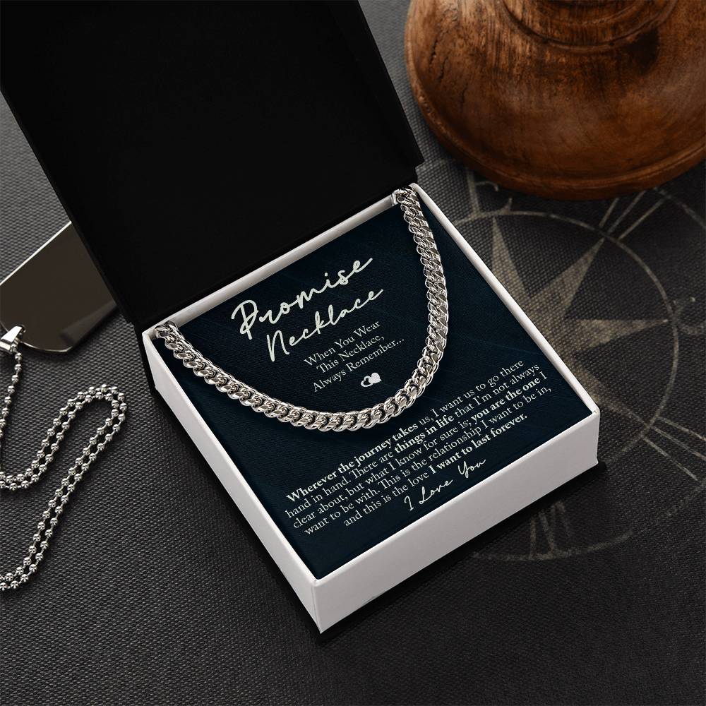 TO MY MAN PROMISE NECKLACE CUBAN LINK CHAIN