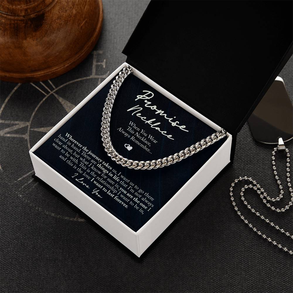 TO MY MAN PROMISE NECKLACE CUBAN LINK CHAIN