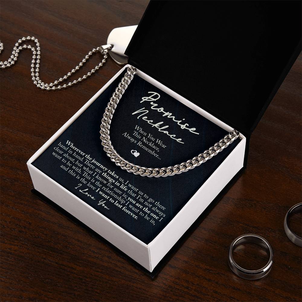TO MY MAN PROMISE NECKLACE CUBAN LINK CHAIN