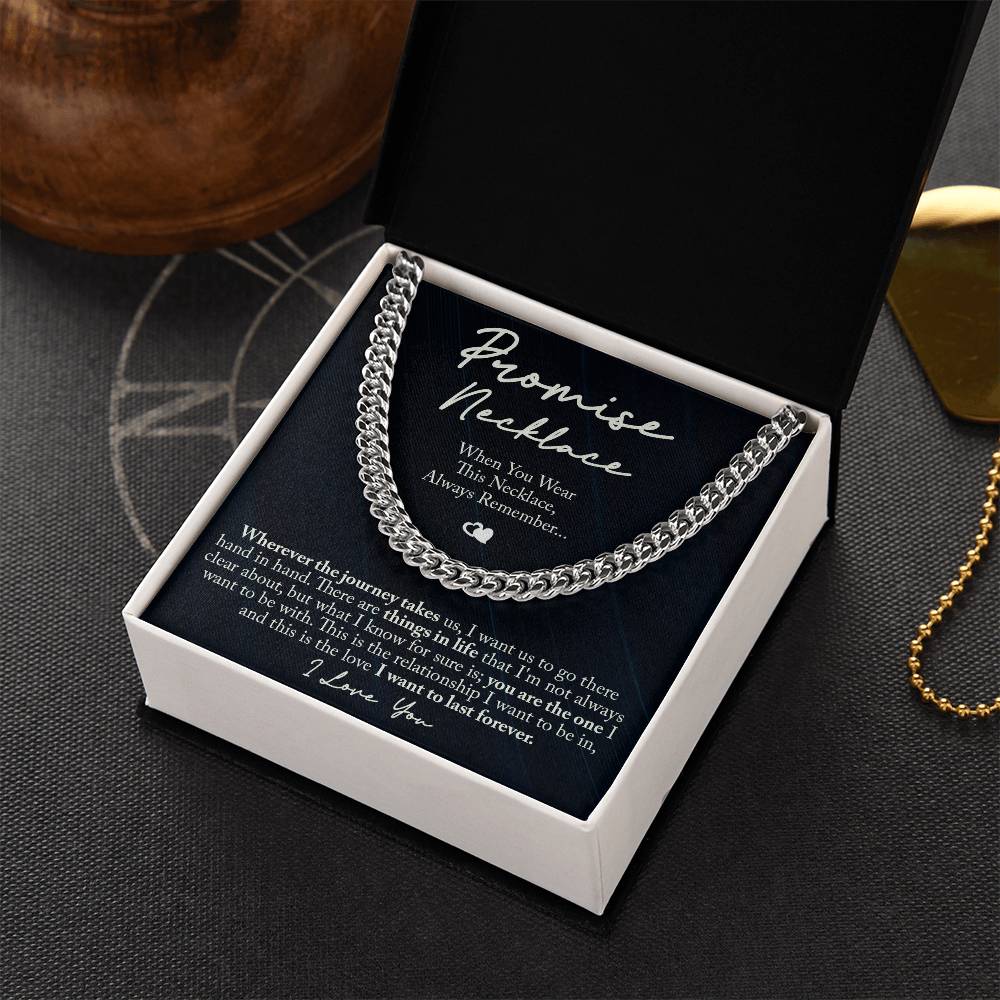 TO MY MAN PROMISE NECKLACE CUBAN LINK CHAIN