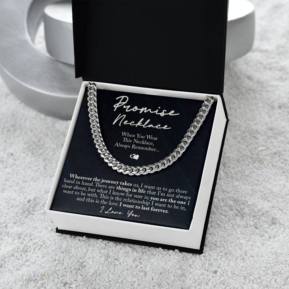 TO MY MAN PROMISE NECKLACE CUBAN LINK CHAIN