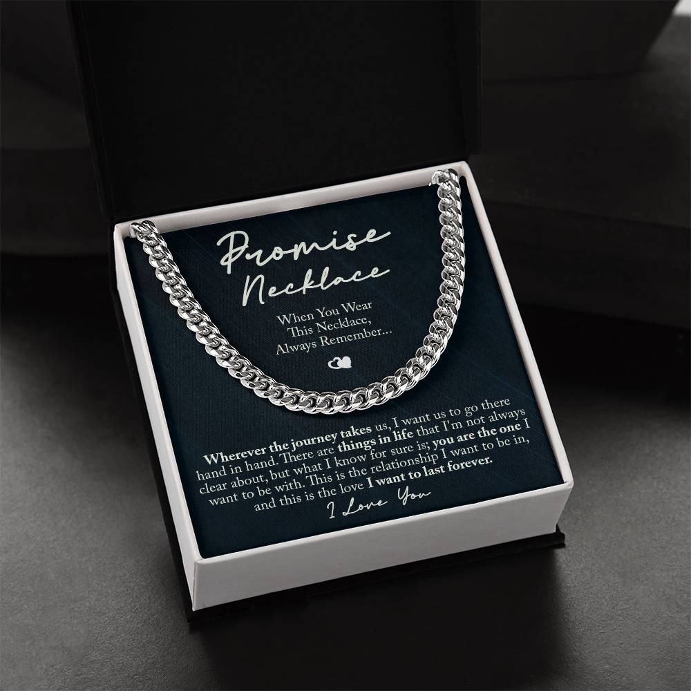 TO MY MAN PROMISE NECKLACE CUBAN LINK CHAIN