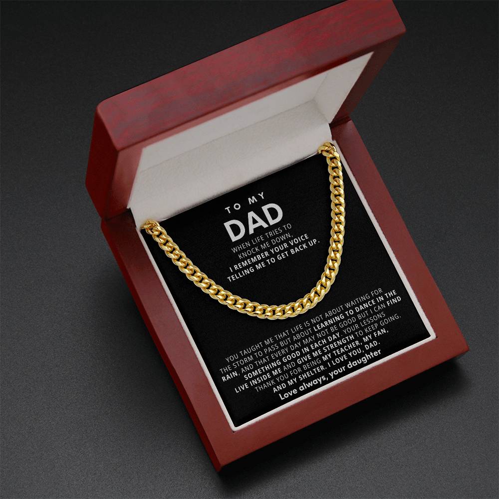 To My Dad, Thank you for being my teacher, my fan, and my shelter