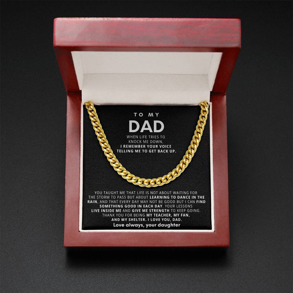 To My Dad, Thank you for being my teacher, my fan, and my shelter