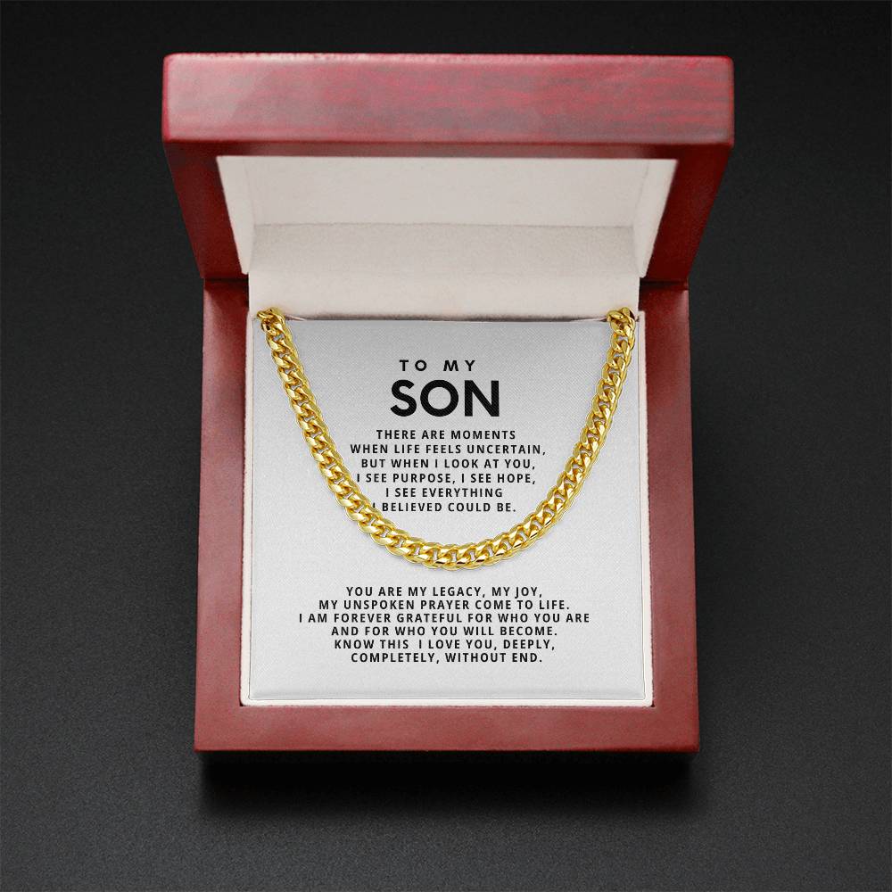 To my son, I love you, deeply, completely, without end