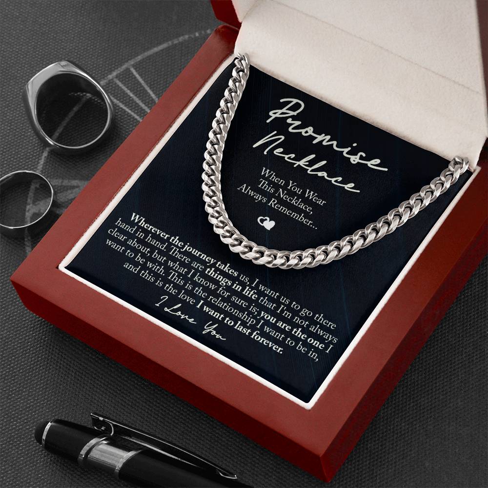 TO MY MAN PROMISE NECKLACE CUBAN LINK CHAIN