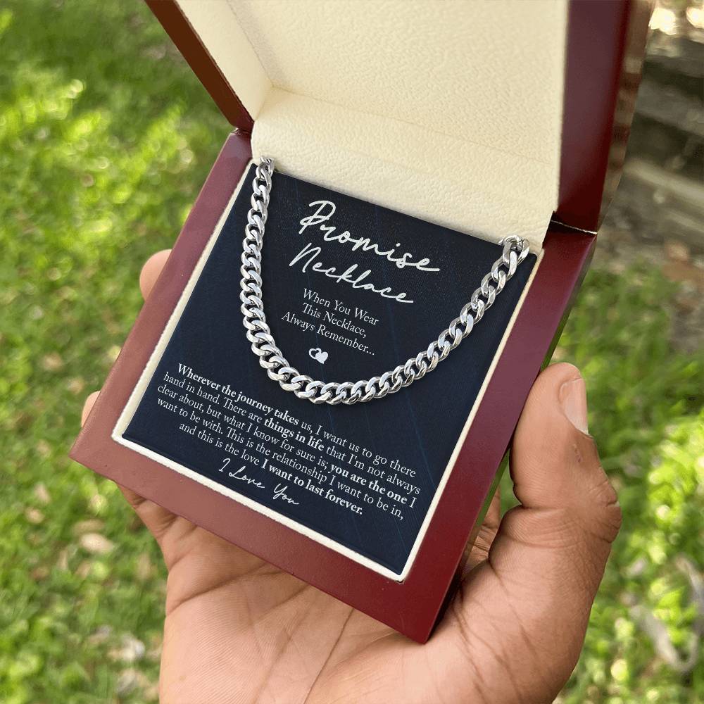 TO MY MAN PROMISE NECKLACE CUBAN LINK CHAIN