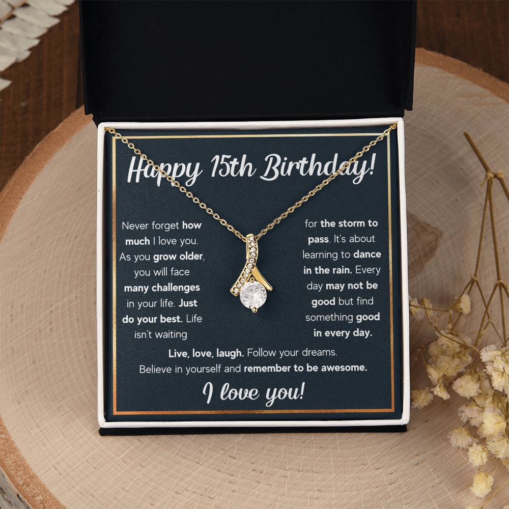 HAPPY 15TH BIRTHDAY RAIN ALLURING NECKLACE GIFT SET