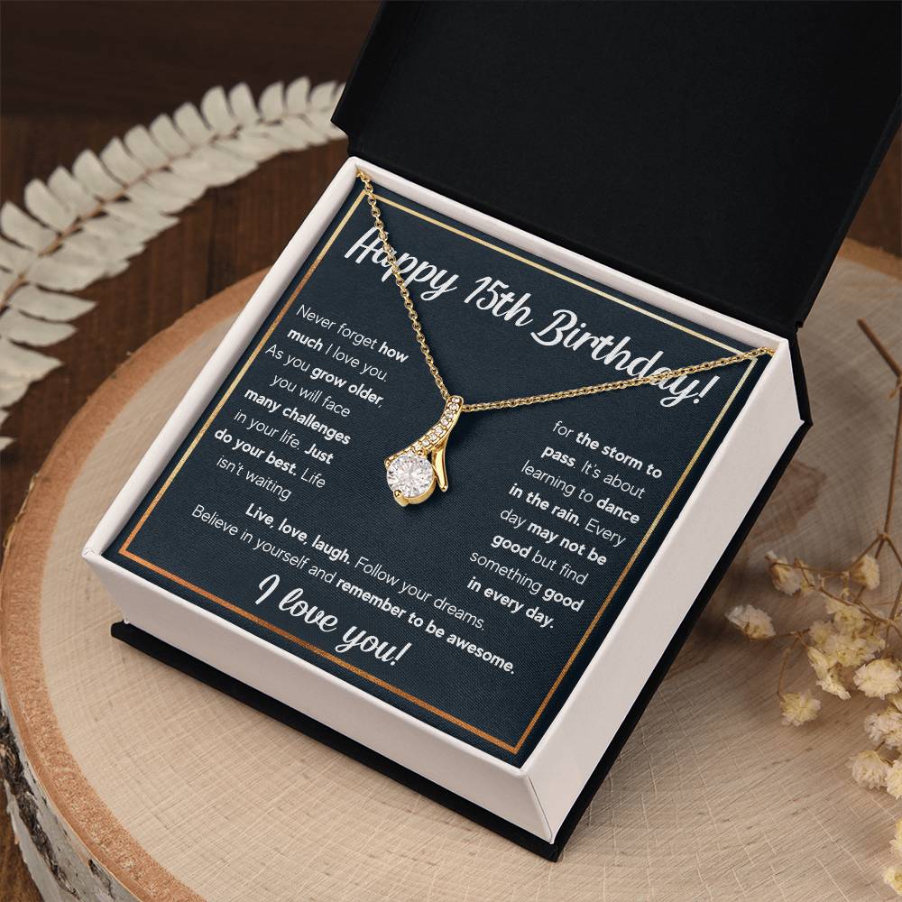 HAPPY 15TH BIRTHDAY RAIN ALLURING NECKLACE GIFT SET