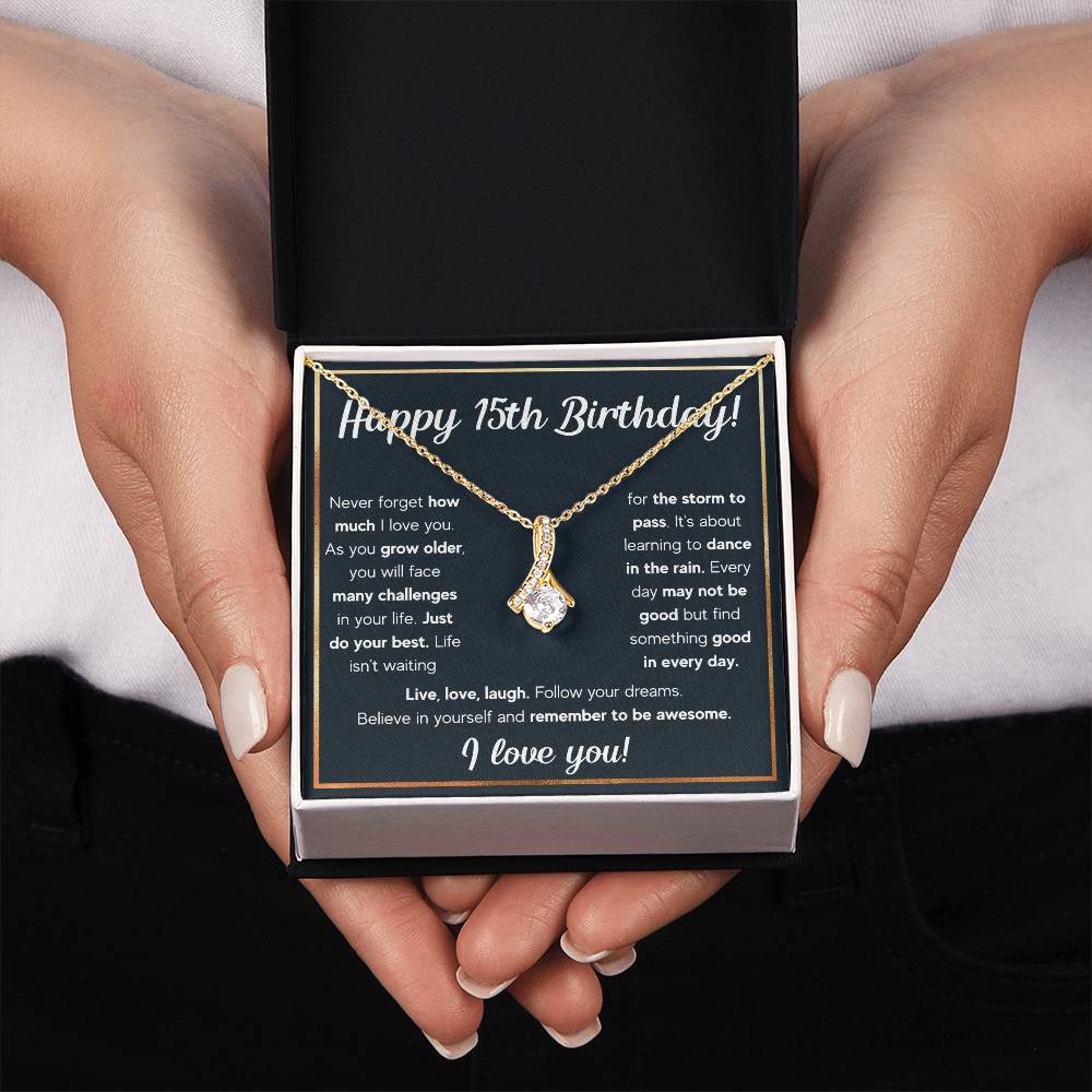 HAPPY 15TH BIRTHDAY RAIN ALLURING NECKLACE GIFT SET