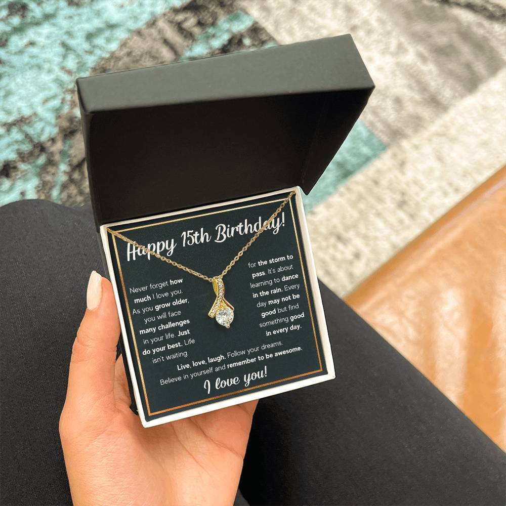 HAPPY 15TH BIRTHDAY RAIN ALLURING NECKLACE GIFT SET
