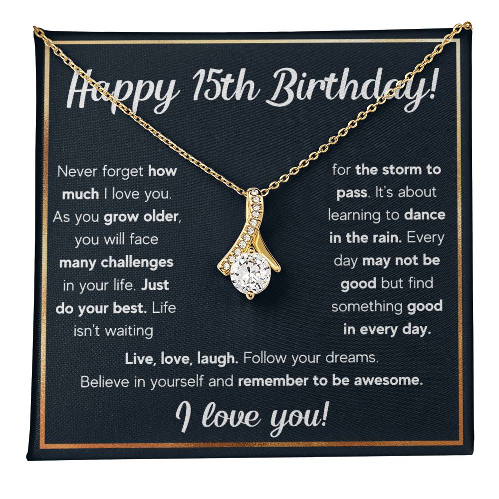 HAPPY 15TH BIRTHDAY RAIN ALLURING NECKLACE GIFT SET